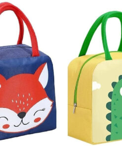 Cart 3 Cute Cartoon Animal Pattern Waterproof Large Capacity Lunch Box Bag for Women