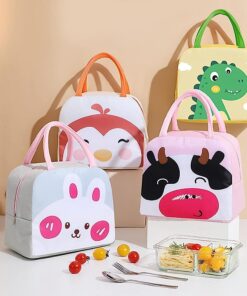 Cart 10 Cute Lunch Bags for Women, Small Portable Cartoon Thermal Lunch Bag