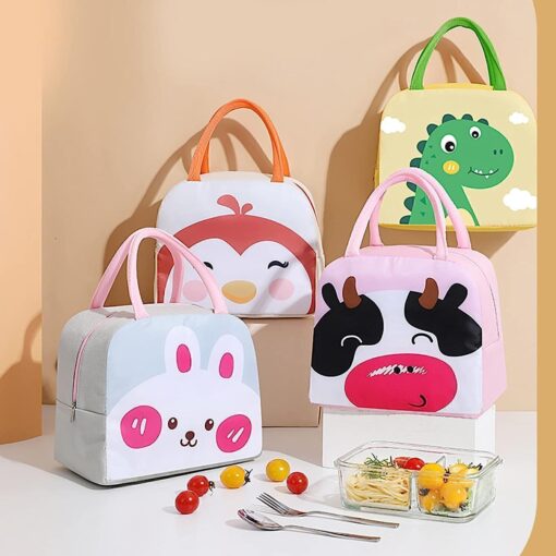 Cute Lunch Bags for Women, Small Portable Cartoon Thermal Lunch Bag