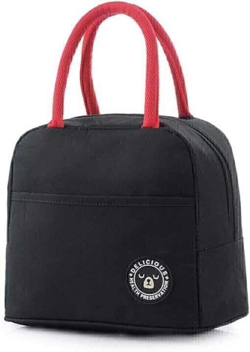 Small Reusable Insulated Lunch Bag Cooler Tote Box with Front Pocket