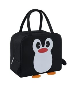 KARDIFF Insulated Lunch Bag Reusable Lunch Bag Tote Bag for Women Printed Lunch Bag for School Picnic Office Outdoor Gym | Easy Carry Lunch Bag (Black)
