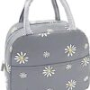 KARDIFF Insulated Lunch Bag for Kids, Women Small Lunch Leakproof Bag for Office, Work, School, Picnic Beach, Office, Outdoor Picnic Bag (Grey Flower)