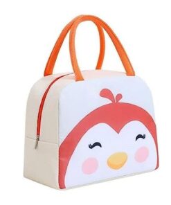 KARDIFF Lunch Box Thermal Insulated Lunch Box Meal Prep Containers Portable Lunch Bags Water Resistant Oxford Cloth Cartoon Colors Insulated Bag (Penguin)