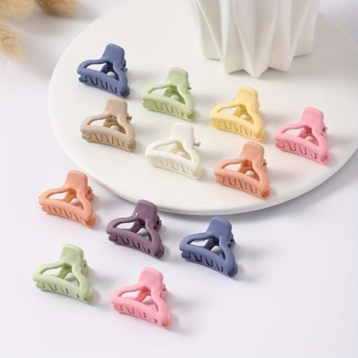 kardiff Small Hair Claw Clips for Women Girls, Small Heart Hair Clips, Cute Mini Bowknot Hair Claw, 6 pc Tiny Butterfly Non Slip Bangs Pins Hair Accessories for Girl (Ractangle, Multi Color)