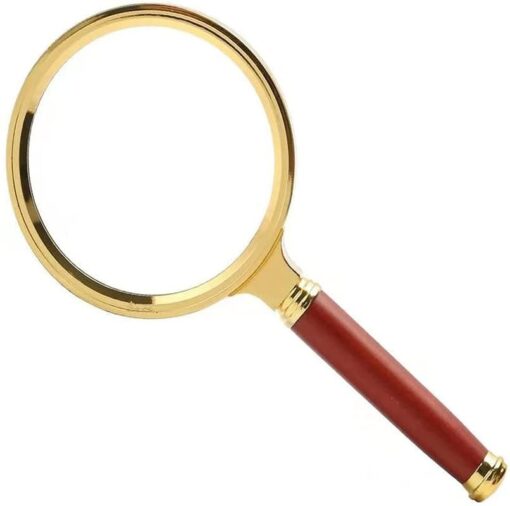 KARDIFF Mini Pocket Magnifying Glass Folding Magnifier Loupe with Rotating Protective Holster Leather Pouch for Reading, Science Class, Hobby (90 MM Mini Pocket)