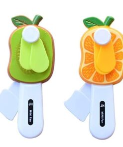 Fruit Fan Kid's Hand Pressure Mini Fan Fruit Shape Fan Without Battery (Multi Color) Pack of 2