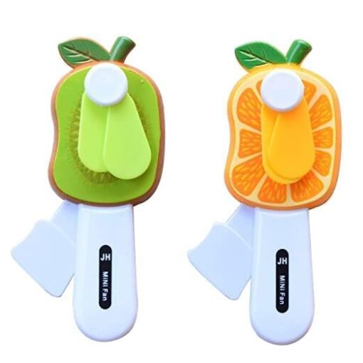 Fruit Fan Kid's Hand Pressure Mini Fan Fruit Shape Fan Without Battery (Multi Color) Pack of 2