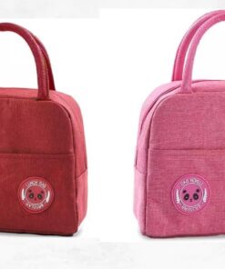 KARDIFF Lunch Bags WEZOSHINET Insulated for Women Work Student Kids to School Waterproof Thermal Cooler Tote Bag Picnic Organizer Storage Tiffin Box Portable and Reusable ((Pink+RED))