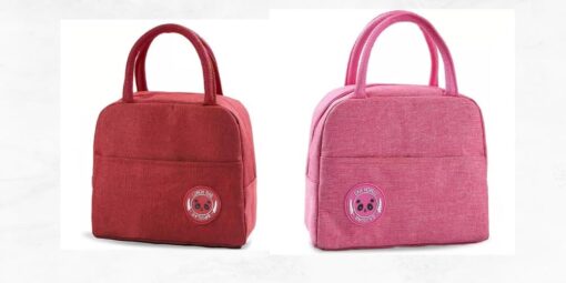 KARDIFF Lunch Bags WEZOSHINET Insulated for Women Work Student Kids to School Waterproof Thermal Cooler Tote Bag Picnic Organizer Storage Tiffin Box Portable and Reusable ((Pink+RED))