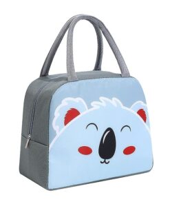 Cart 6 KARDIFF Lunch Box Thermal Insulated Lunch Box Meal Prep Containers Portable Lunch Bags Water Resistant Oxford Cloth Cartoon Colors Insulated Bag (Koala)
