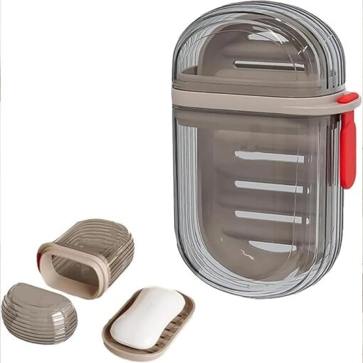 KARDIFF Portable Transparent Waterproof Travel Soap Case Leakproof Soap Box Holder for Travel Bathroom and Outdoor Use Plastic Soap Dish Container (Pack of 1)