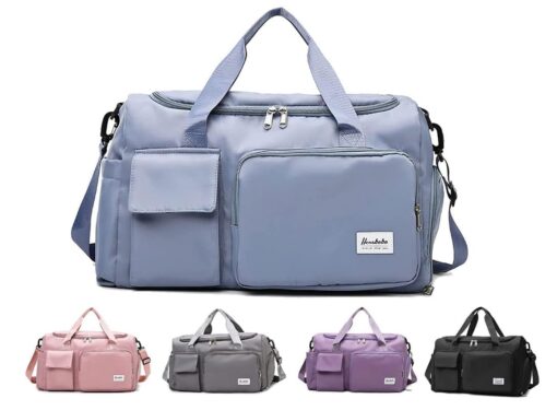 KARDIFF Travel Duffle Bag with Large Capacity Multi Functional Bag Gym Travel Oxford Fabric Lightweight Waterproof with Shoes Compartment Sports Yoga Gym Bag Duffle Fitness Soft Nylon (Multi Color)