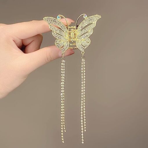 Kardiff FASHION HEAD ORNAMENT HAIR CLAW CATCH CLIP BUFFTERFLY TASSEL HAIR CLIP
