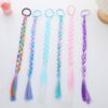 kardiff Hair Accessories for Girls Rainbow Braids Extensions Hair Color Twist Braids Hair Extensions with Rubber Bands Synthetic Braiding Ponytail for Crazy Hair Day Accessories - 3 pc, Multi. 1 51YGxgjwAZL