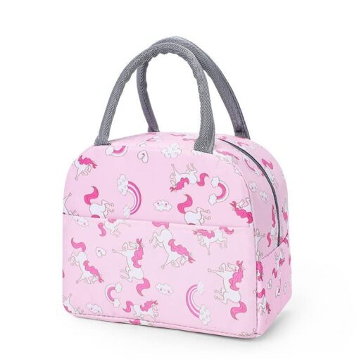 KARDIFF Aluminium Insulated Lunch Bag For Women Small Lunch Leakproof Bag For Office, Work, School, Picnic Beach, Office, Outdoor, Gymor Travel (Pink Unicorn), 5 liter