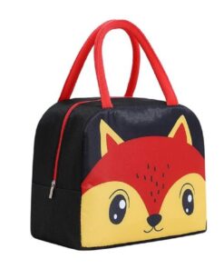 KARDIFF Lunch Bags Thermal Insulated Lunch Box Meal Prep Containers Portable Lunch Box Water Resistant Oxford Cloth Cartoon Colors Insulated Bag (Fox)