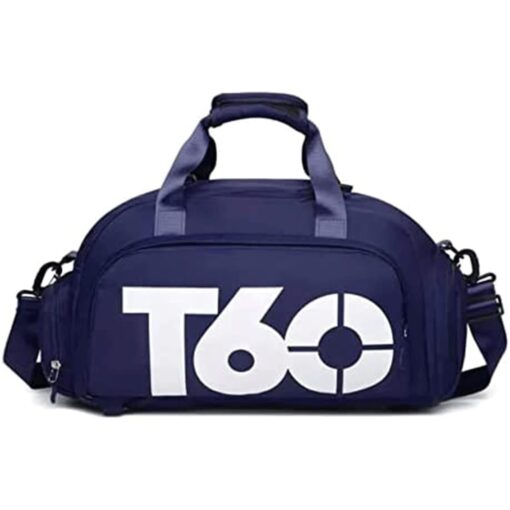 KARDIFF Polyester 22 Cms Gym, Workout Multi Purpose T60 Travel Duffle Bag Lightweight Waterproof Backpack Carry Luggage Bag with Shoe Compartment(Navyblue)