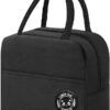 KARDIFF Insulated Lunch Bag for Women Men, Reusable Lunch Tote Lunch Box Organizer Cooler Bag with Front Pocket for Work Travel Picnic (Black)