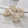 KARDIFF Pearl Hair Clips White Hair Claw Clamps Crystal Hair Claw Clip Non Slip Clips Styling Hair Accessories for Women and Girls (Pack of 4) 1 51suW Iq2AL