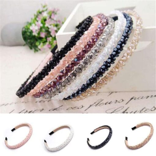 KARDIFF 6 Pieces Fashion Hair Accessories Headbands Shinny Crystal Beaded Hair Hoop for Women - Multicolor