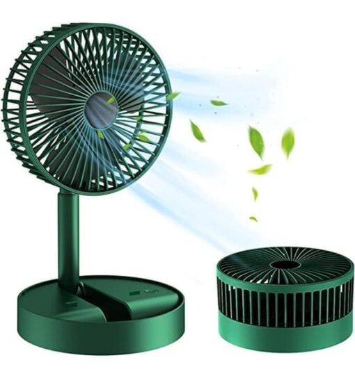 KARDIFF Powerful Rechargeable Table Fan with Height and 3 speed Adjustable Folding Telescopic Table Fan, Table Fans, Table Fan for Office Desk, Table Fan for Home,kitchen RANDOM COLOR