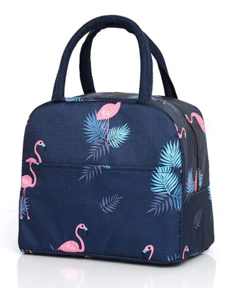 KARDIFF Aluminium Insulated Lunch Bag For Women Small Lunch Leakproof Bag For Office, Work, School, Picnic Beach, Office, Outdoor, Gymor Travel (D.Blue Flamingo), 5 liter