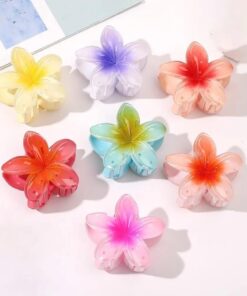 3 PCS Flower Hair Claw Clips Wonderful Gift,Strong Hold Cluture for Women Thick & Thin Hair, Fabulous color Stylish Floral Hair Accessory for Women, Secure Grip