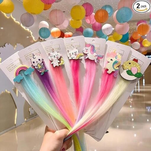 KARDIFF Unicorn Hair Clip For Kids Rainbow Cloud Unicorn Wig Hair Clips for Girls Hairpins Girls Hair Clip for Kids Hair Accessories Birthday Return Gifts for Girls