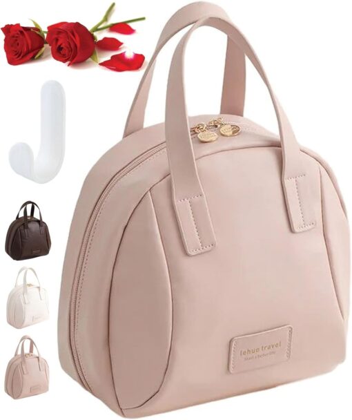 KARDIFF Multi-Layered Shell-Shaped Cosmetic Bag, Multi Layered Makeup Bag, Shell Shaped Tote Travel Bag For Women (pink)