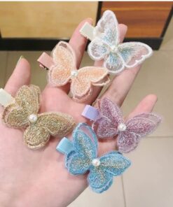 KARDIFF Fabric BUTTERFLY HAIRCLIPS 5pc Hairpin Hairgrip Hair Clips Fashion Hair Accessories Set Girls & Women (Multicolor)(Assorted)