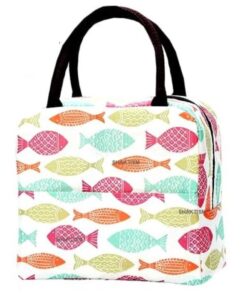 KARDIFF Insulated Lunch Bag for Kids, Women Small Lunch Leakproof Bag for Office, Work, School, Picnic Beach, Office, Outdoor Picnic Bag (White Fish)