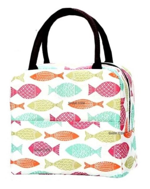 KARDIFF Insulated Lunch Bag for Kids, Women Small Lunch Leakproof Bag for Office, Work, School, Picnic Beach, Office, Outdoor Picnic Bag (White Fish)