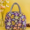KARDIFF Insulated Lunch Bag for Women Small Lunch Leakproof Bag for Office, Work, School, Picnic Beach, Office, Outdoor, Gymor Travel (Floral Purple)