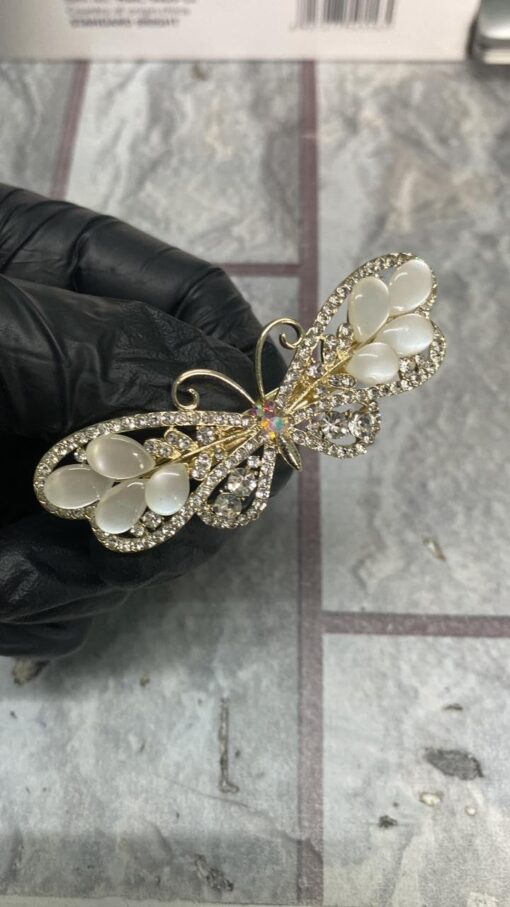 kardiff Hair Clips for Women Stylish Latest Crystal Pearl Hair Barrettes, Silver French Hairpin Flower Hair Clip Bridal Hair Accessories for Daily, Party, Wedding PACK OF 1