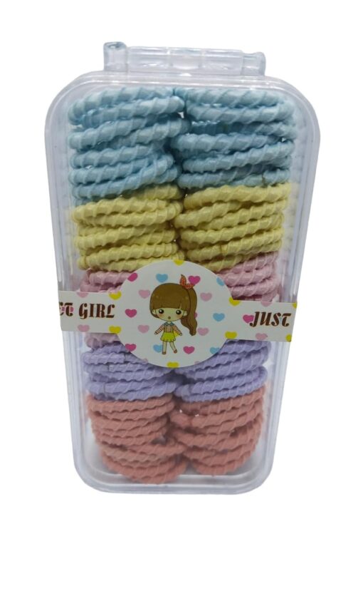KARDIFF Kids Mini Baby Hair Ties Ponytail Holder Hair Ties Elastic Rubber Bands, Kids Rainbow Stretchable Cotton Hair Ties Band For Girls (MULTICOLOR) (PACK OF 100)