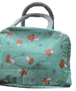 KARDIFF Insulated Lunch Bag for Kids, Women Small Lunch Leakproof Bag for Office, Work, School, Picnic Beach, Office, Outdoor Picnic Bag (Green Mashroom)