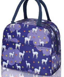 KARDIFF Insulated Lunch Bag for Kids, Women Small Lunch Leakproof Bag for Office, Work, School, Picnic Beach, Office, Outdoor Picnic Bag (Blue Sheep)