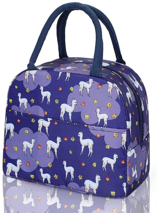 KARDIFF Insulated Lunch Bag for Kids, Women Small Lunch Leakproof Bag for Office, Work, School, Picnic Beach, Office, Outdoor Picnic Bag (Blue Sheep)