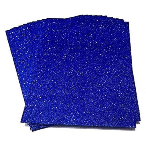 KARDIFF Shining Glitter Sparkle Solid-Color Wrapping Papers for Kids Craft Decoration (10 Sheets in Each Packet), Blue