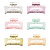KARDIFF Hair Claw Clips, Strong Hold Rectangle Claw Hair Clips Hair Jaw Clamp Non-Slip Catch Hair Styling Accessories for Women Girls (Transparent) (Pack of 6)
