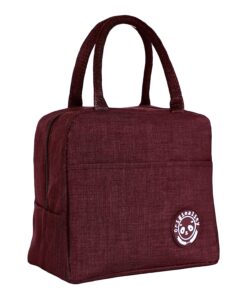 KARDIFF Insulated Lunch Bag for Women Men, Reusable Lunch Tote Lunch Box Organizer Cooler Bag with Front Pocket for Work Travel Picnic (Maroon)
