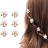 KARDIFF Korean Style Pearl Metal Hair clips, Plastic Pearl Barrettes Hairpin for Women & Girls(White) 6 count (Pack of 1) 2 71ZDn7O02zL