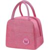 KARDIFF Insulated Lunch Bag for Women Men, Reusable Lunch Tote Lunch Box Organizer Cooler Bag with Front Pocket for Work Travel Picnic (Pink)
