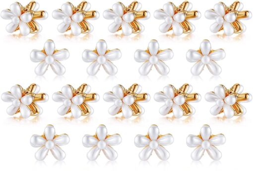 kardiff 18 Piece Korean Style Pearl Hair Clips Large Hair Clips Pins Barrette Hair for Women Girls Fashion Hair Accessories Hair Accessories set white flower