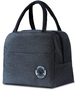 KARDIFF Insulated Lunch Bag for Women Men, Reusable Lunch Tote Lunch Box Organizer Cooler Bag with Front Pocket for Work Travel Picnic (D.Grey)