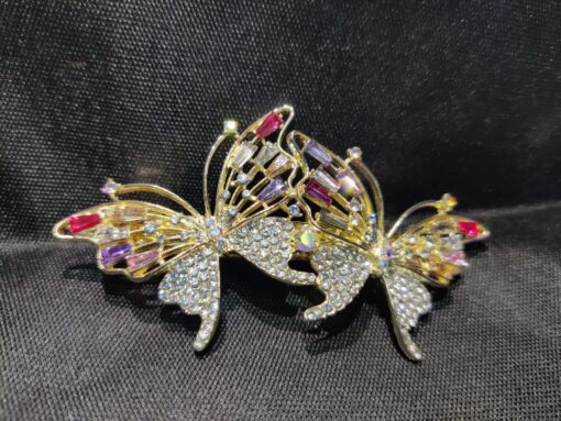 KARDIFF Crystal Pair Butterfly Clip 1Pc Hair Accessories for Women and Girls Pearl and Diamond Pretty Barrettes Cute Claw 1Pc