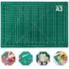 KARDIFF Self Healing A3 Cuttting Mat, Double Sided Self Healing Plastic Eco Friendly 5 Layers Cutting Mat Imperial/Metric, Large PVC Rotary Cutting Mats for Crafts Green
