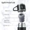 Vacuum Flask set Double Wall Stainless Steel Thermo Vacuum Insulated Bottle Water Flask Gift Set with Two Cups Hot & Cold | Corporate Gift Items 500 ml Bottle (Pack of 1) Assorted Colour - Image 4