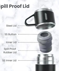 Vacuum Flask set Double Wall Stainless Steel Thermo Vacuum Insulated Bottle Water Flask Gift Set with Two Cups Hot & Cold | Corporate Gift Items 500 ml Bottle (Pack of 1) Assorted Colour 9 IMG 2037