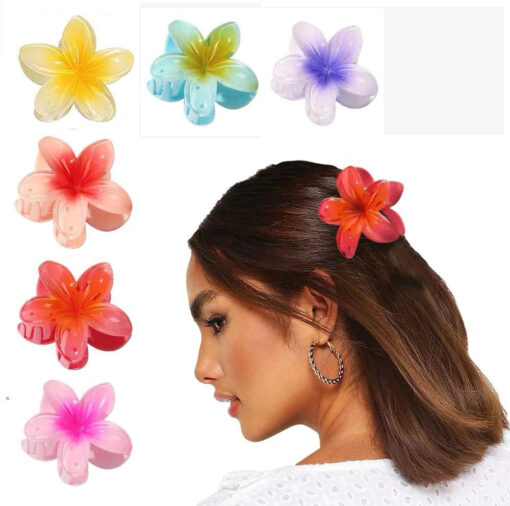 Flower Petal Floral Design Hair Styling Claw Clutcher Clips (Pack of 6)